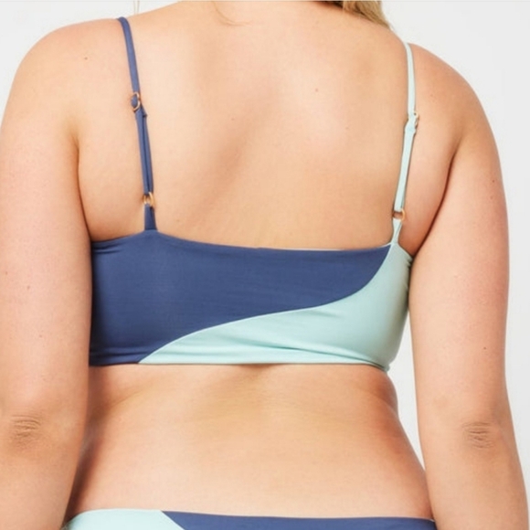 L*Space Ari Bikini Swimsuit Top Pool Slate Size S Blue New - Picture 4 of 8
